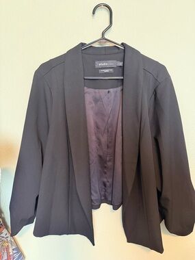 torrid Black Open-Front Draped Blazer Jacket